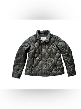 Eddie Bauer Goose Down Puffer Jacket Women’s XL Green Diamond Quilted Coat